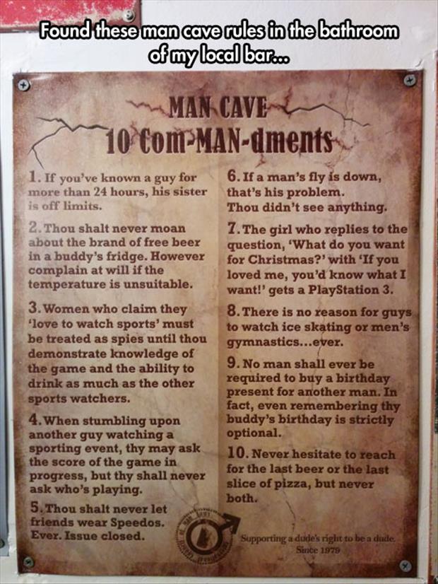 man cave rules