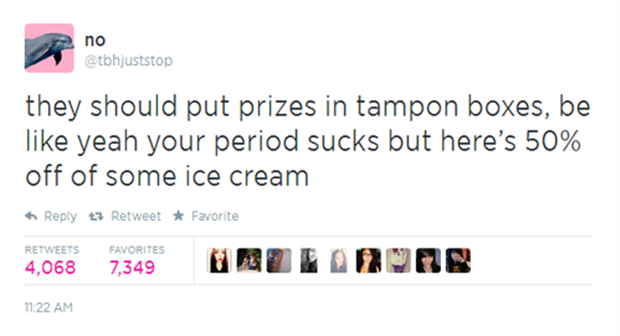 prizes in tampon boxes