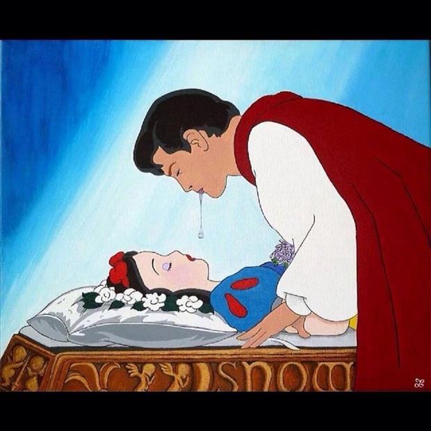 spitting in snow white's mouth