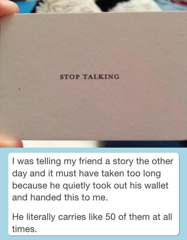 stop talking