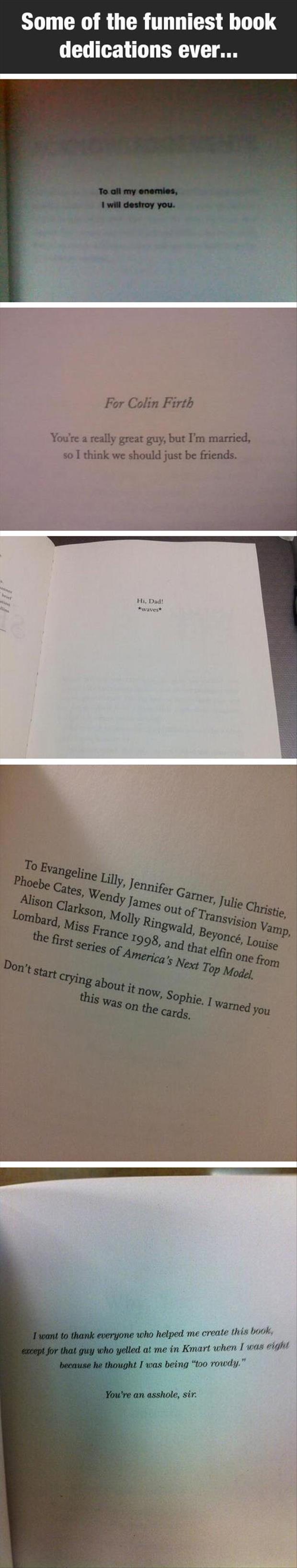 funny book dedications