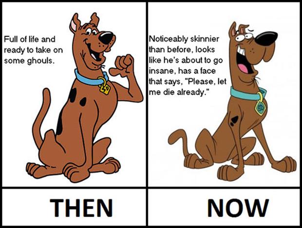 then and now scooby doo