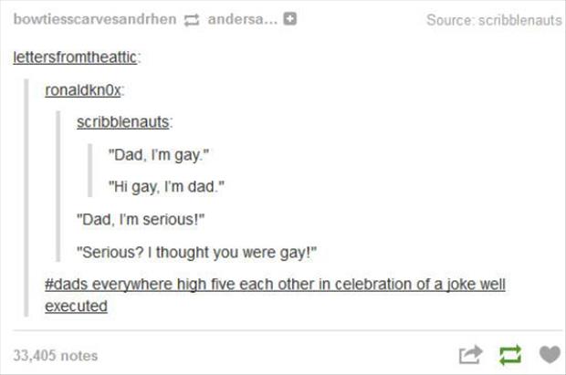 a man tells his dad he's gay dad jokes