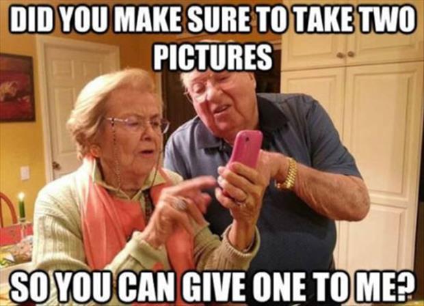 old people on cell phones