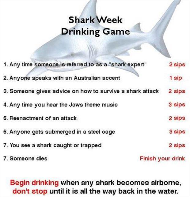 shark week drinking game