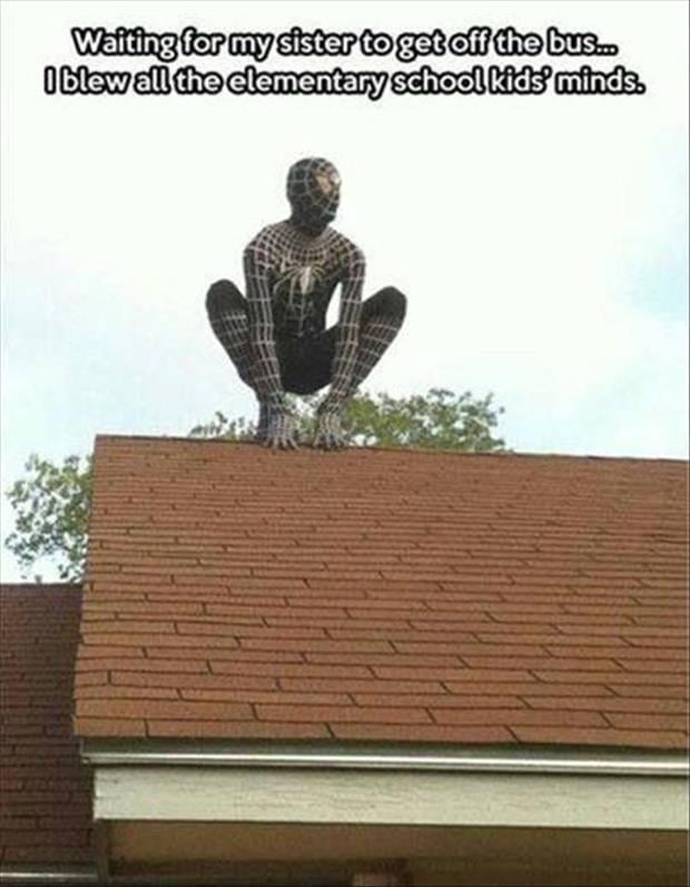 spiderman on the roof