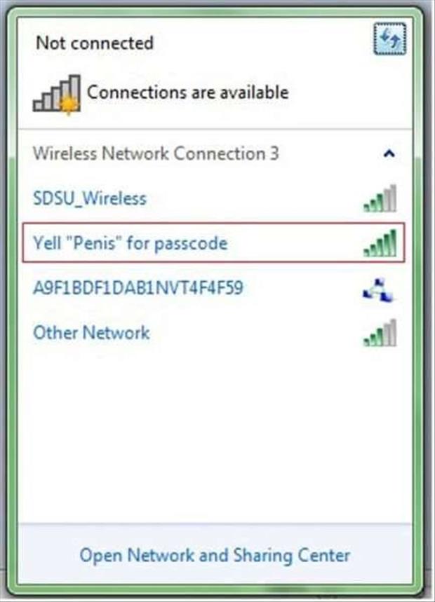 yell penis for pass code