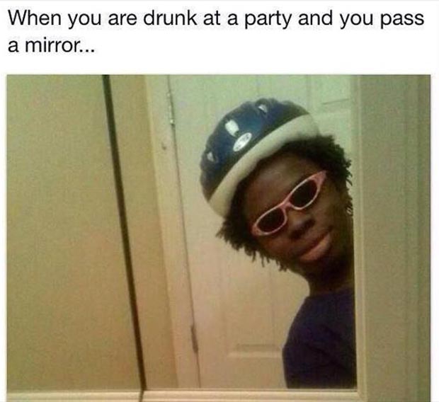 drunk at a party