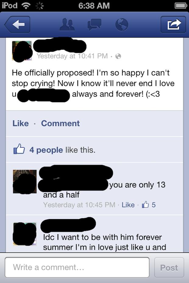 he proposed to me on facebook