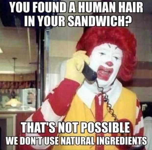 human hair in your food