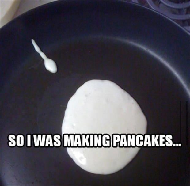 making pancakes