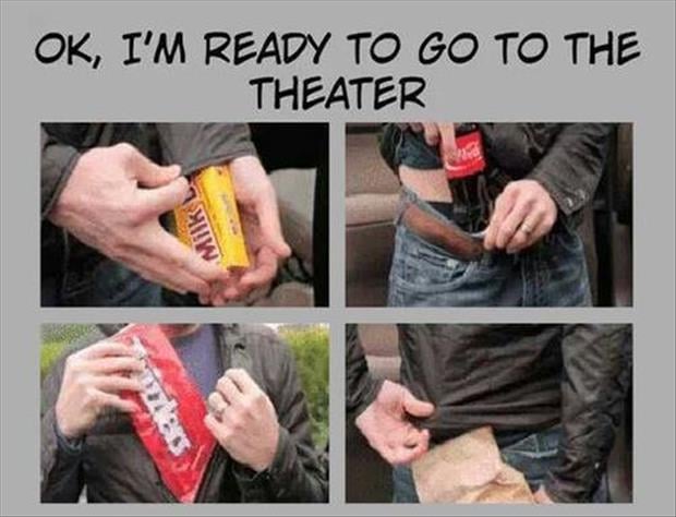 sneaking food in a theater