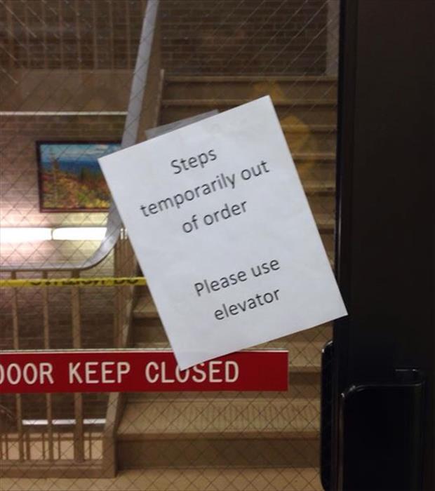 stairs out of order
