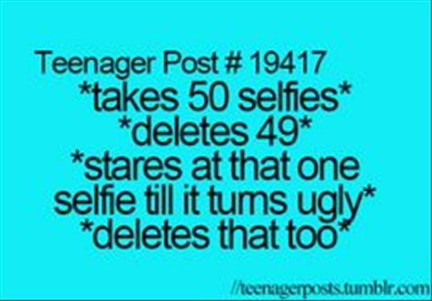 taking selfies