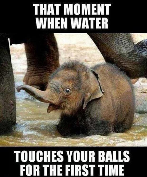 the momemt the water touches your balls