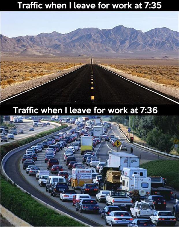 traffic when I go to work