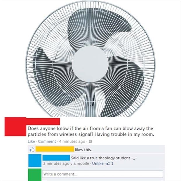 wind from the fan