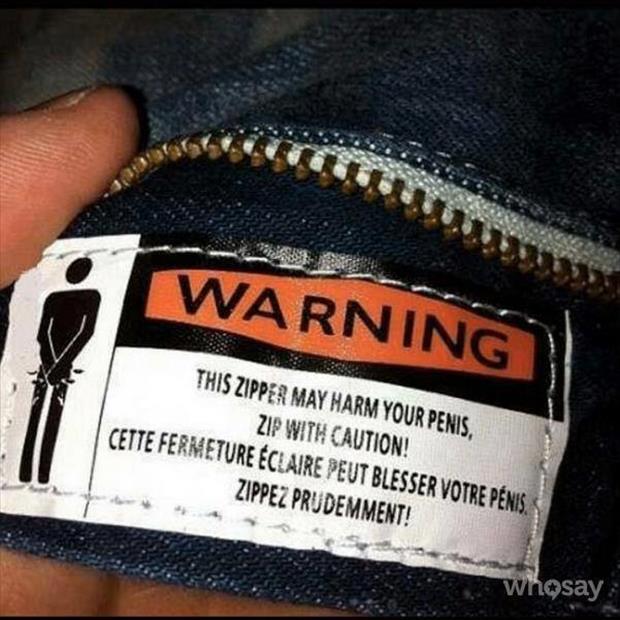 zipper may harm your penis