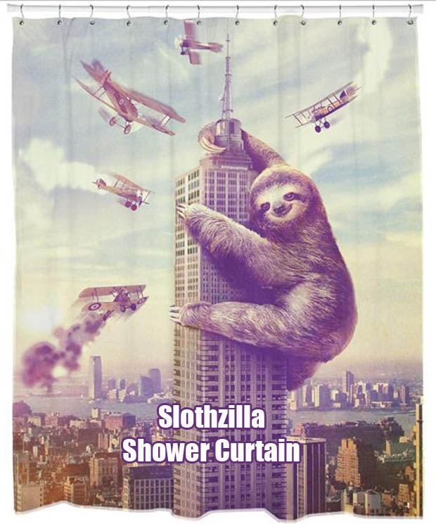 slothzilla shower curtain