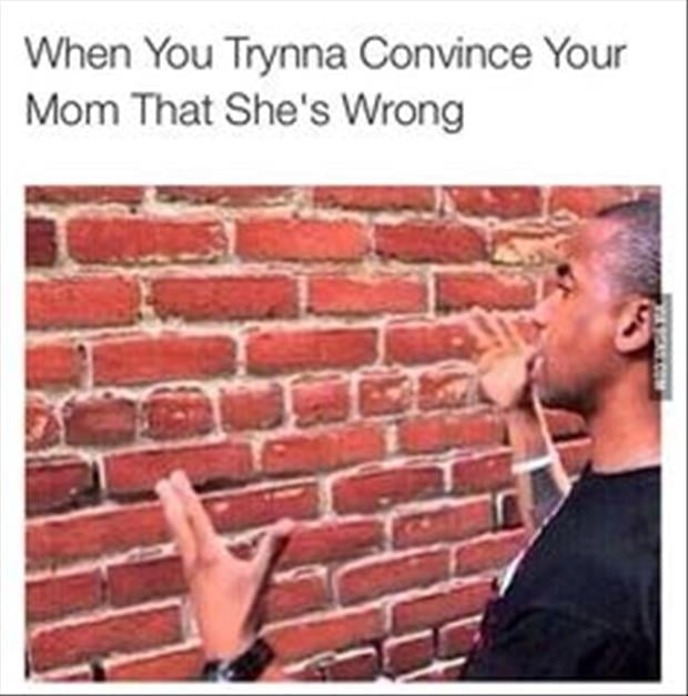 trying to convice your mom that she's wrong