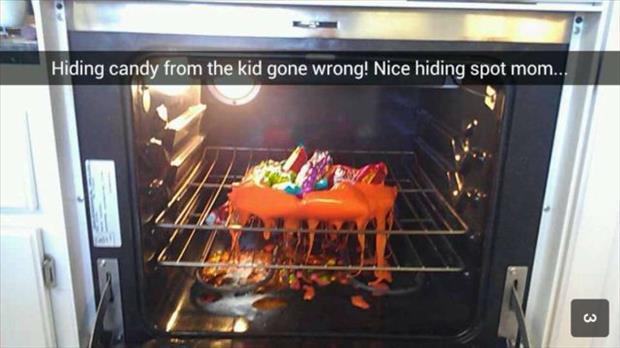 hiding candy from the kids