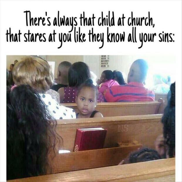 a kid in church