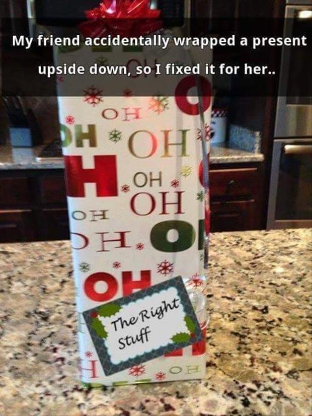 funny christmas wrapping