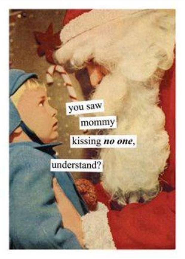 mommy kissing santa