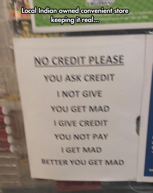 no credit cards