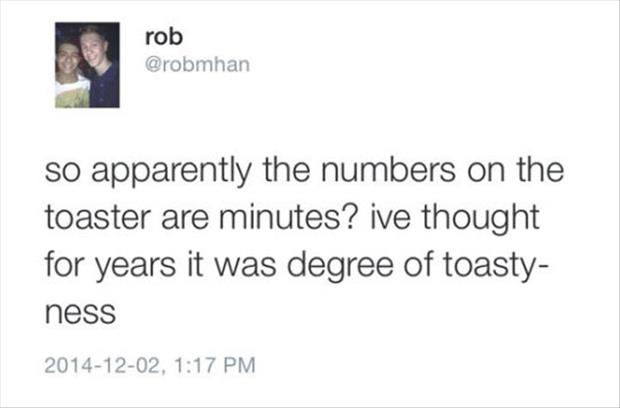 the numbers on a toaster