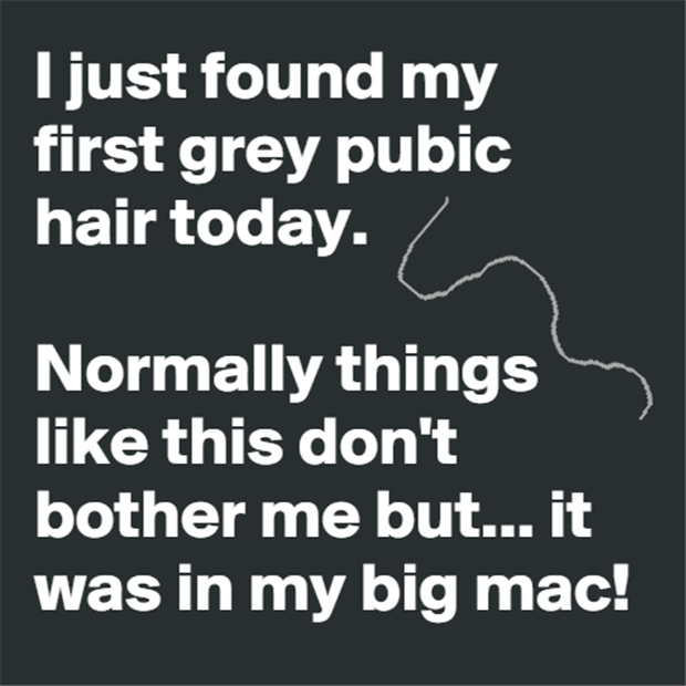 a grey pubic hair