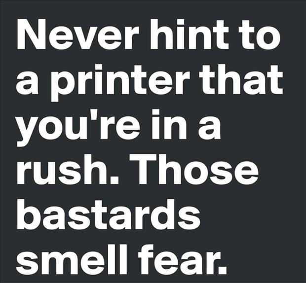 a printer smells fear