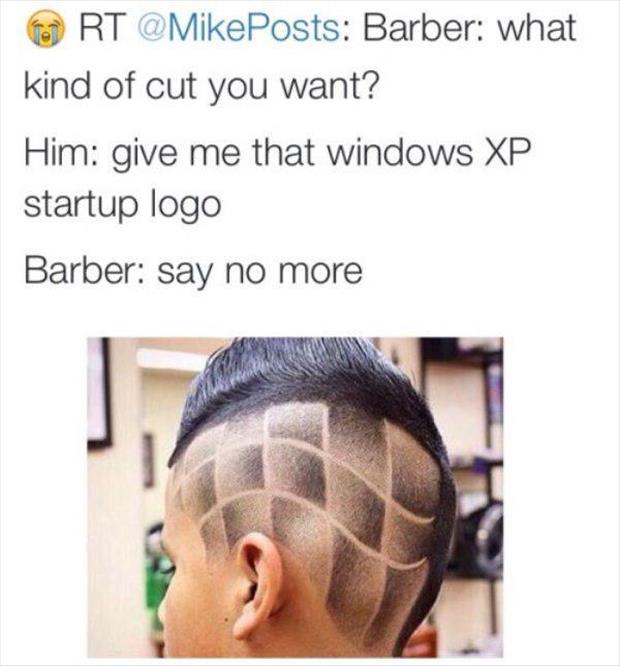 funny hair cut