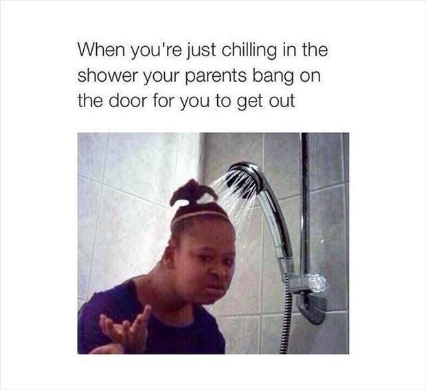 just chilling in the shower