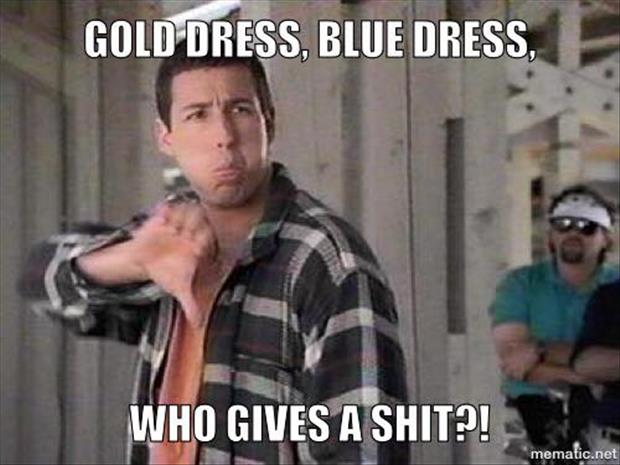 the blue dress, gold dress