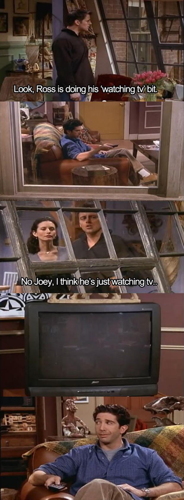 watching tv bit joey and ross