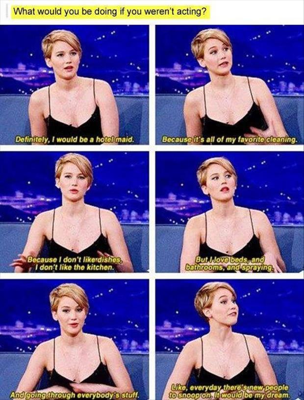 what would you be if you weren't an actress jennifer lawrence