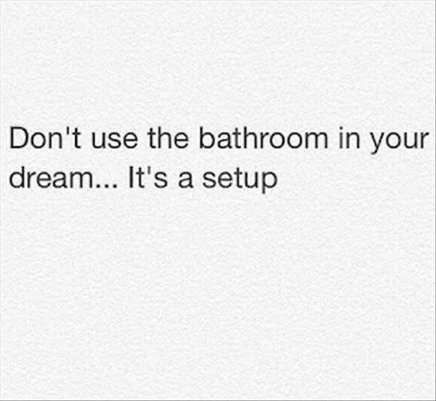 you shouldn't use the bathroom in your dreams