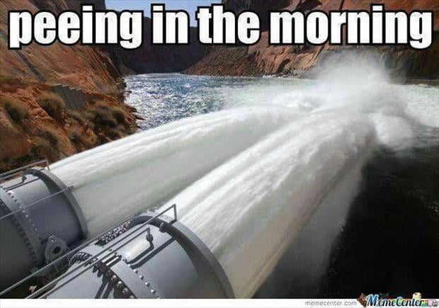 peeing in the morning