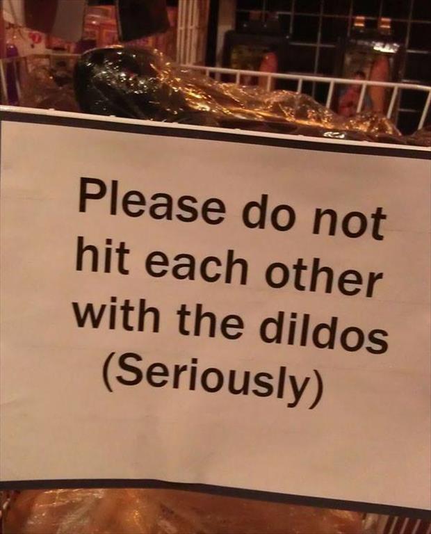 please do not hit each other with the dildos