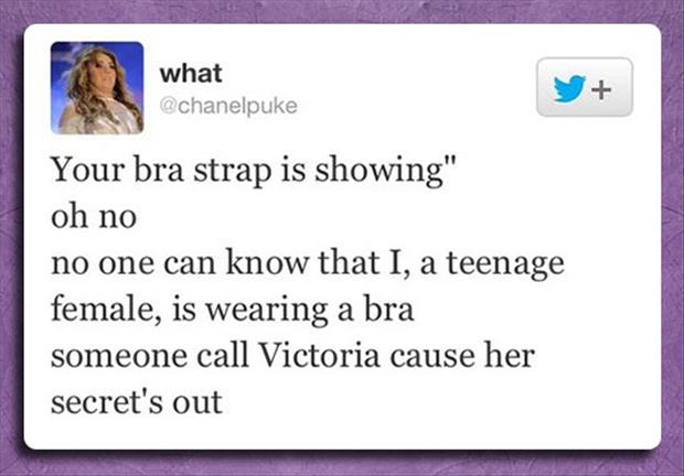 your bra strap is showing