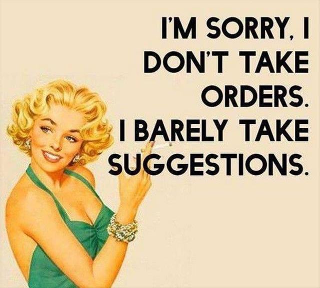 I don't take orders