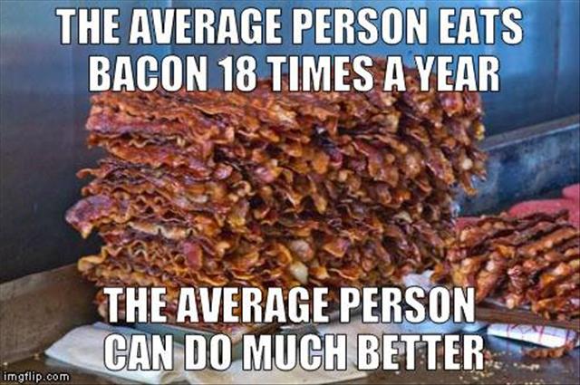 a eating bacon