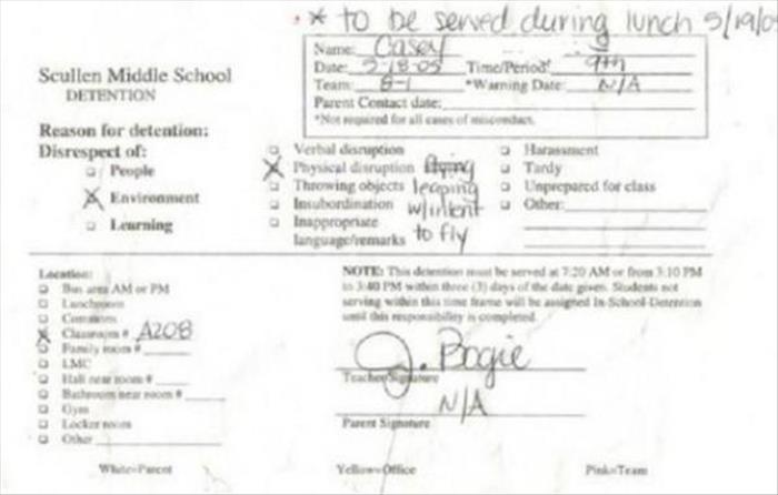 detention slips (22)