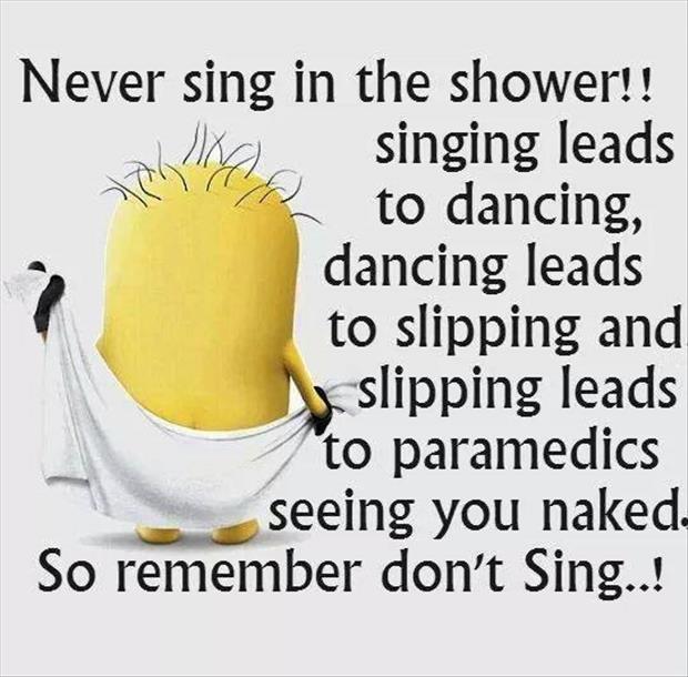 no singing in the shower