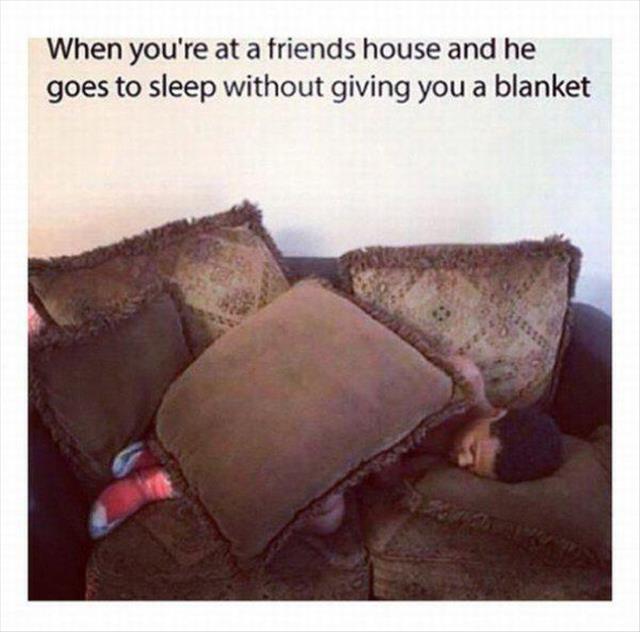 sleeping at a friends house