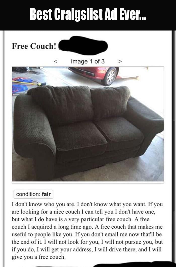 best free couch on craigslist