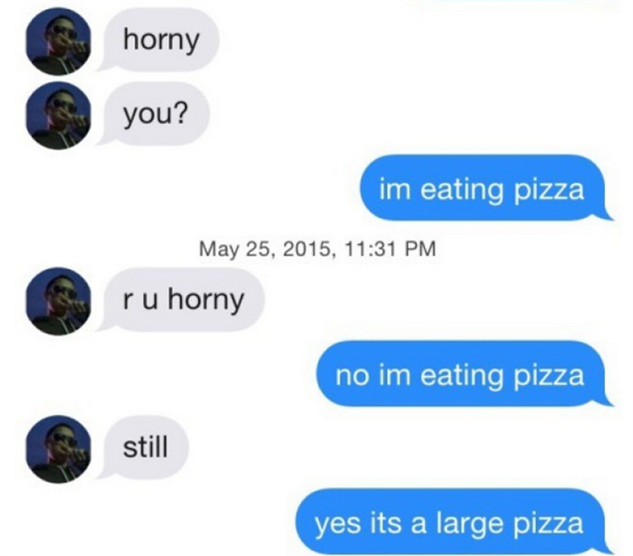 eating pizza