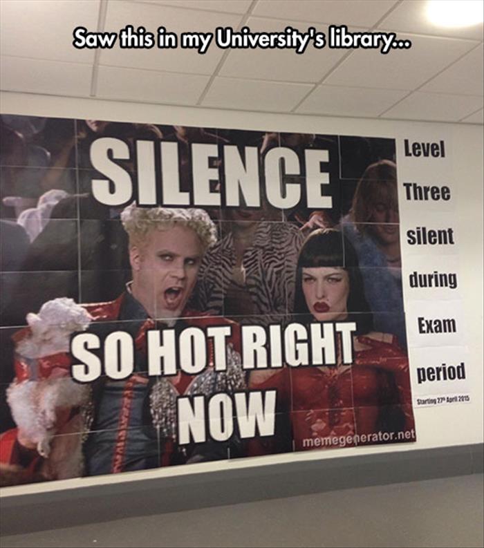 funny library sign