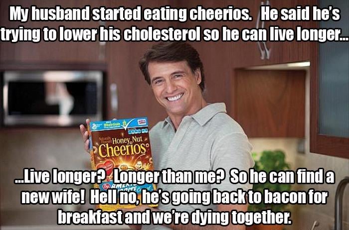 man eating cheerios